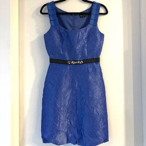 Royal blue dress with rhinestone belt